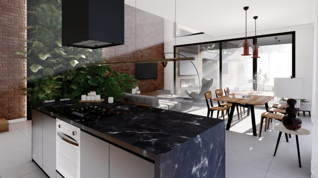 Kuchnia z wyspą w domu jednorodzinnym – projekt wnętrz a kontrola budżetu